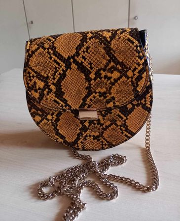 Schicke Damen Handtasche Umhängetasche Snake gelb/schwarz