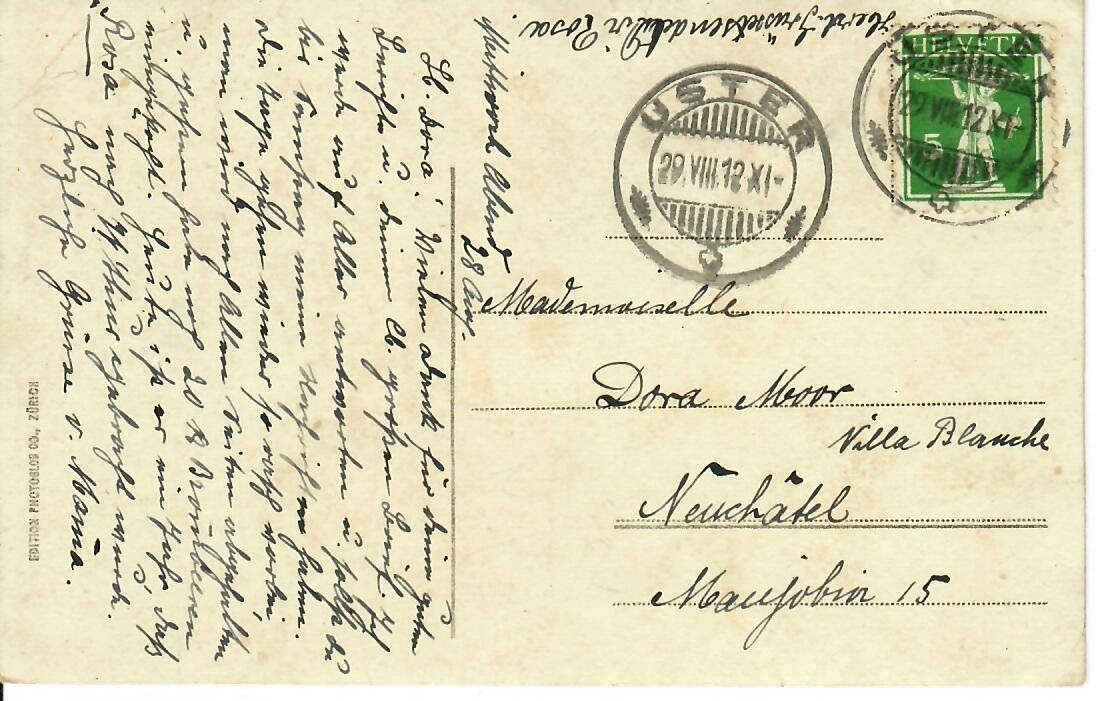 Cartoline postali: Zürich Gemüsebrücke 1912 – Usato da Hochdorf venduto da Ziegel-16 1
