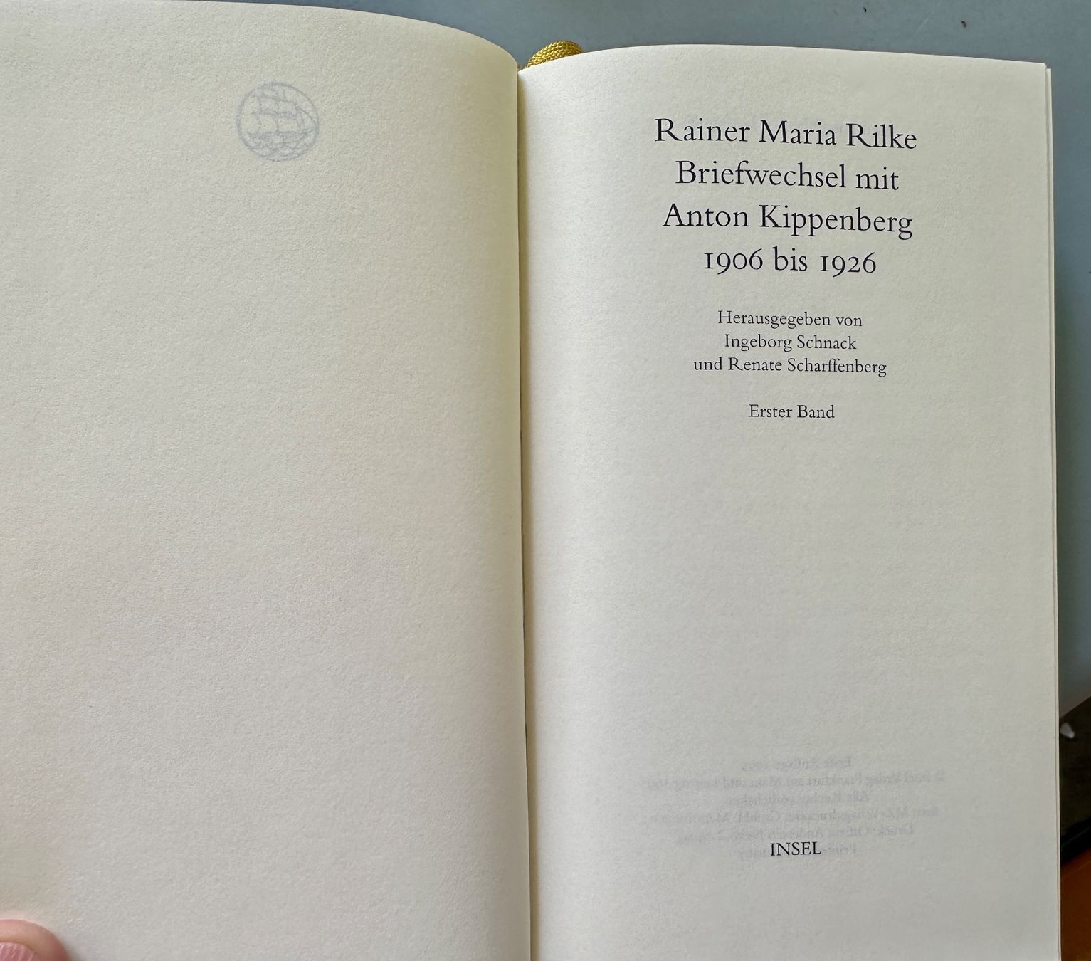Libri: Rainer Maria Rilke: Briefwechsel mit Anton Kippenberg. – Usato da Zürich venduto da allp 2