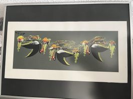 Quadro con stampa artistica firma Eloy cornice grigia