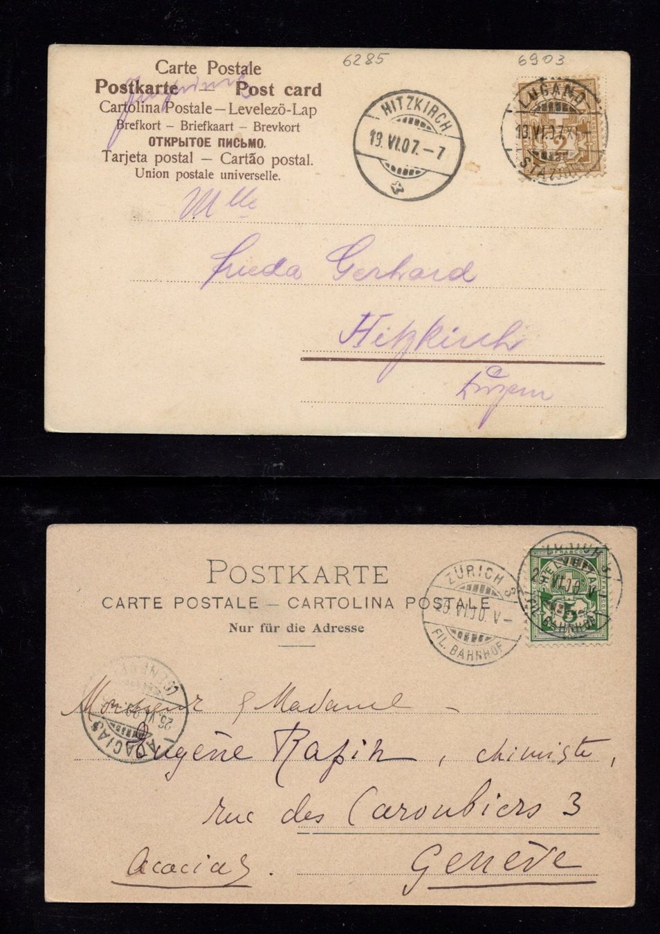 Alle Briefmarken: R1746  /  4 cartes postales illustrées écrites /type chiffre – Gebraucht aus Ste-Croix von MONT-TAGNAC 4