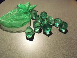 Diamanten  10 Stück, grün, Kunststoff