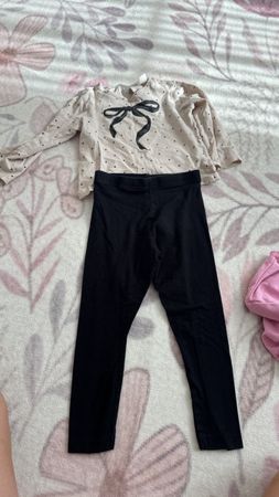 Kleidung Set Mädchen H&M Langarmshirt und Leggings 