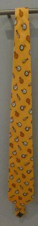 Trendige Krawatte orange Uhrenmuster Retro Vintage