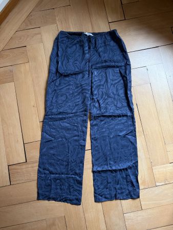 & OTHER STORIES - Satin Hose nachtblau gemustert 38