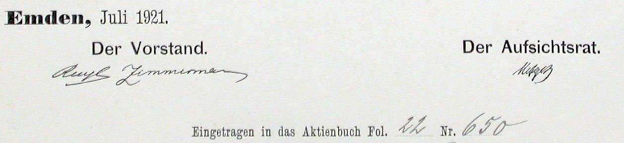 Documenti: Heringsfischerei Dollart, Emden - 1921 – Usato da Solothurn venduto da Sgasche 1