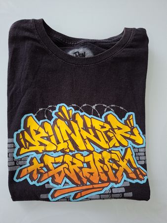 T-shirt vintage noir Bunker Graffix, Taille M, 