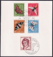 1955, Pro Juventute FDC: J158-J162, Ersttags-Blatt.