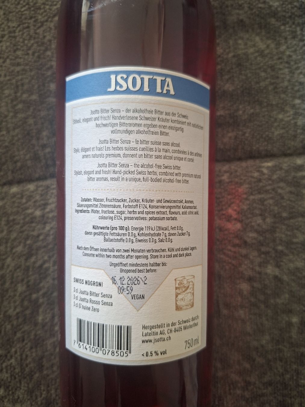 Apparecchiature e tecnologia a gas: Jsotta Bitter Senza Rosso alkoholfrei neu – Nuovo e nell'imballaggio originale da Watt venduto da MG_Products 1