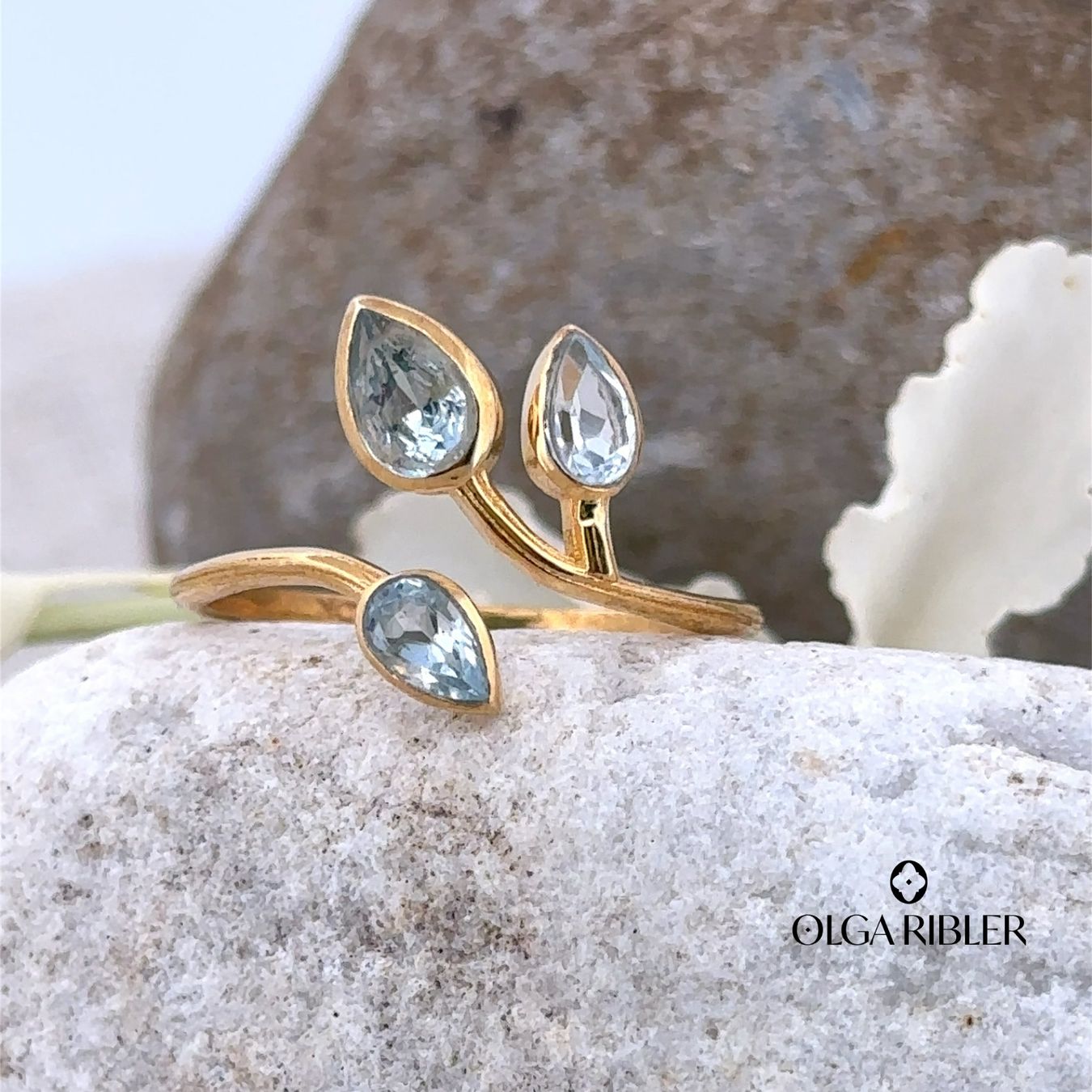 Olga Ribler Anelli: Feiner Silber Ring 925 mit 3 Topasen  Grösse 53 – Nuovo (secondo la descrizione) da Luzern venduto da Schmuckoutlet 4