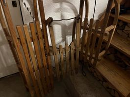 3x Klassische Davos Holzschlitten (auch einzeln zu kaufen)