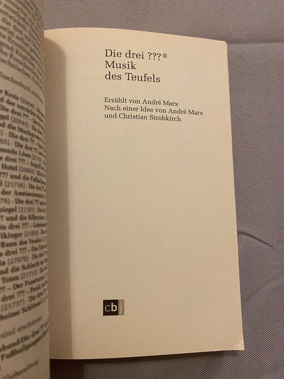 Die Drei Fragezeichen ??? Musik des Teufels Buch Andre Marx (Gebraucht ...