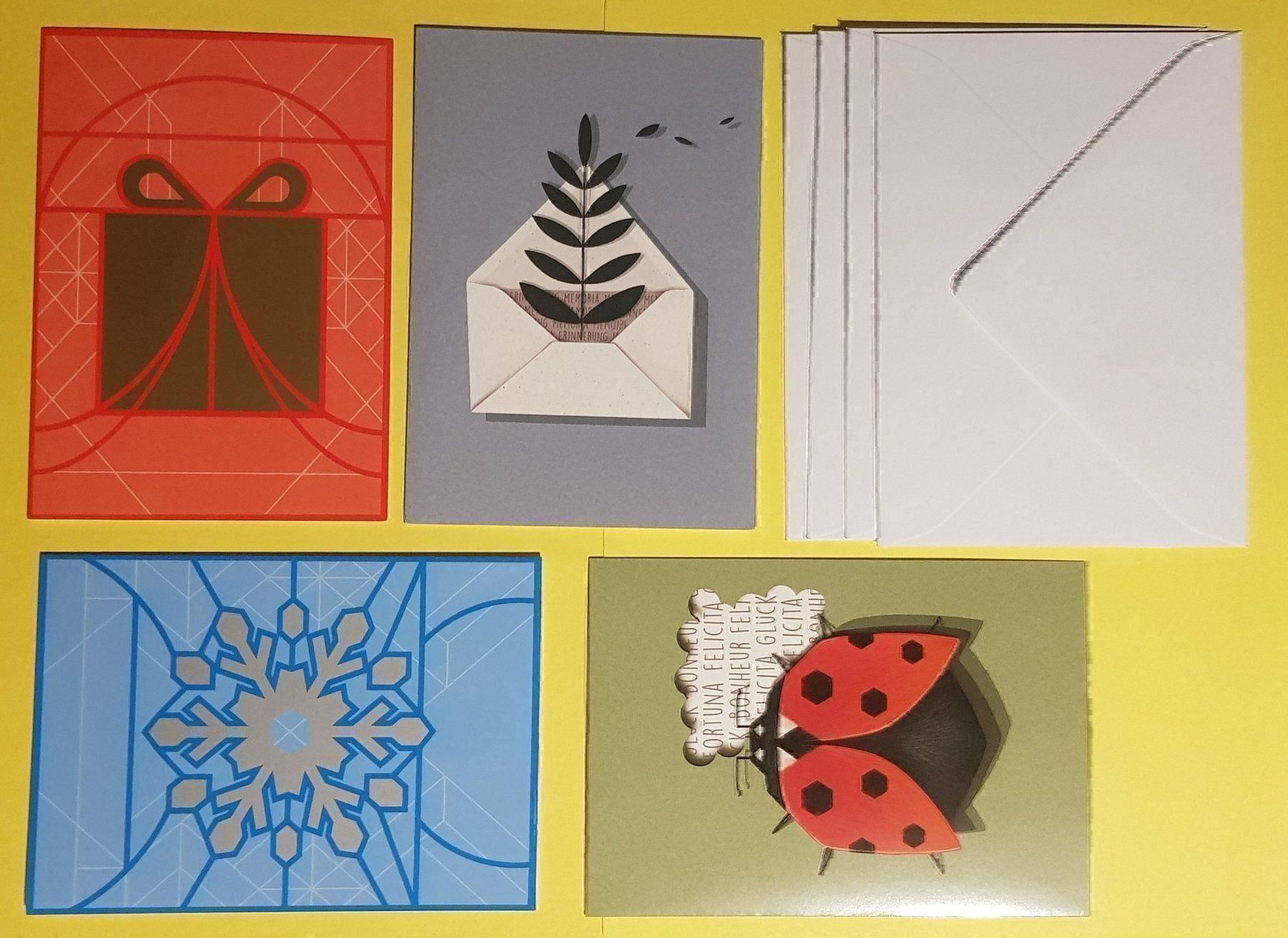 Cartoline: 4 Grusskarten mit Couvert (NEU) – Nuovo e nell'imballaggio originale da Zürich venduto da Avd 1