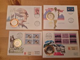 CH-4 Numisbriefe mit 5 Franken Münzen Zustand gem.Bilder
