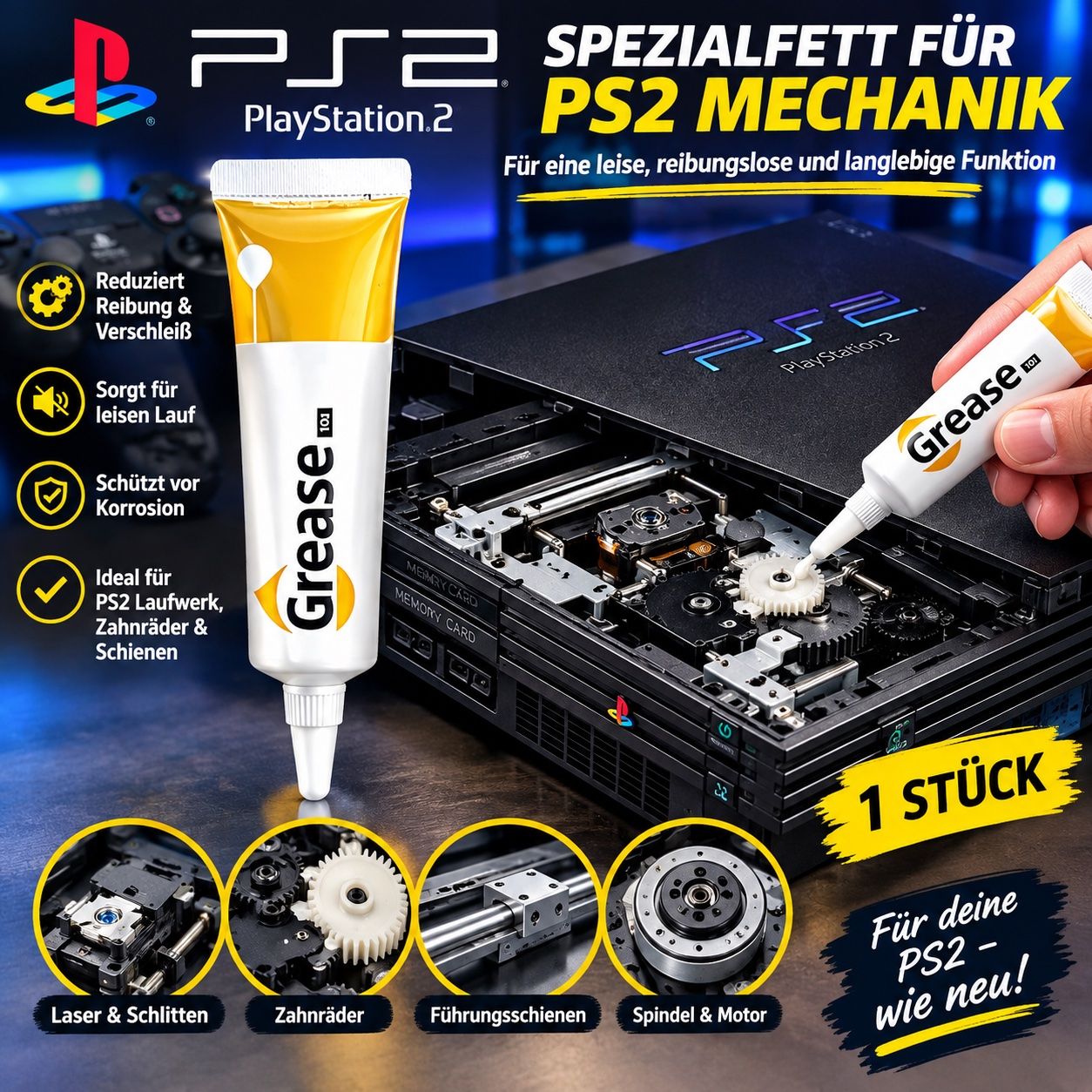 Prodotti per la cura: Grasso per Ingranaggi Priter e PlayStation 100g – Nuovo e nell'imballaggio originale da Lugano venduto da Smerovingio