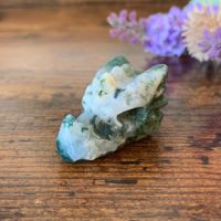 ✲ Moos Achat Drachen Kopf ✲ 35mm / Moosachat Dragon Carving