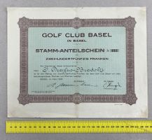 GOLF CLUB BASEL STAMM-ANTEILSCHEIN, 1926