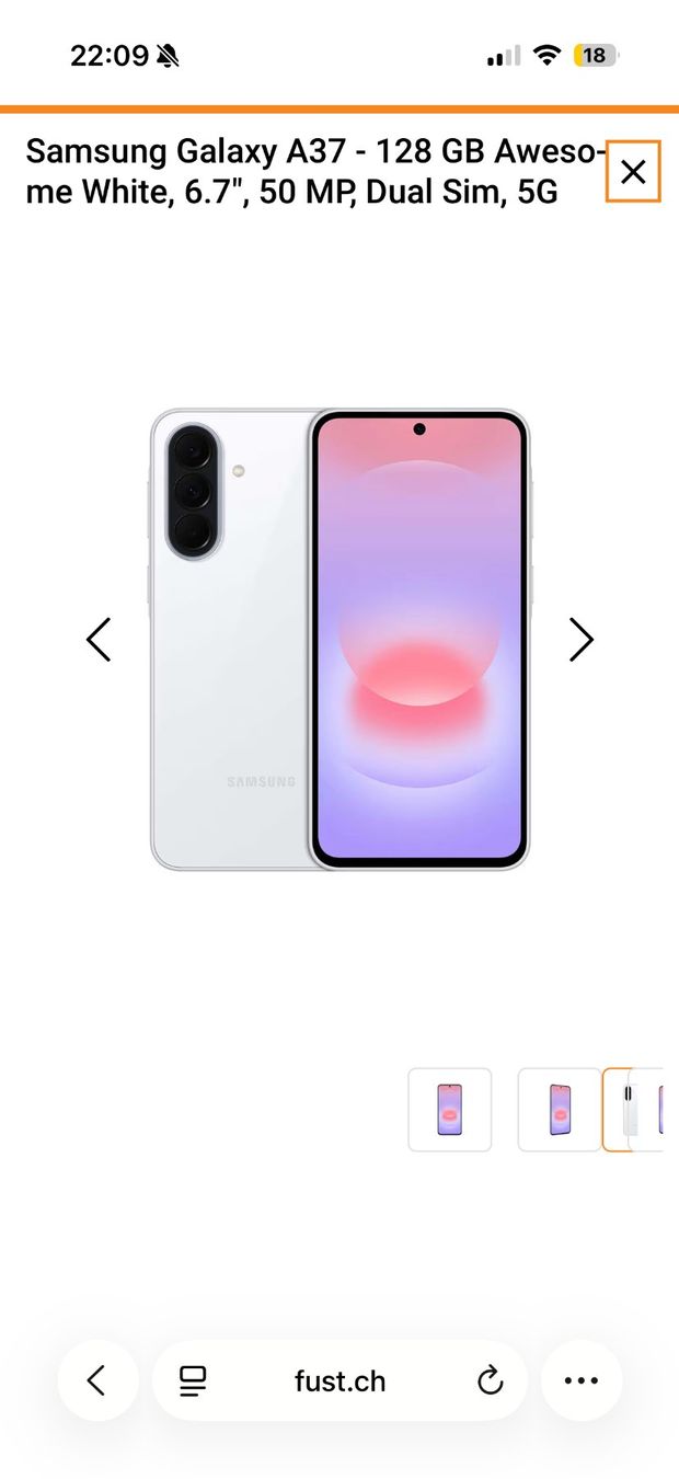 Samsung Portables: Completly New Unopened Samsung Galaxy A37 White – Neuf avec emballage d'origine à Kilchberg ZH par nic_k8lk 5