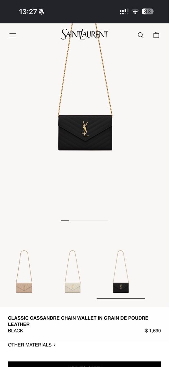 Saint Laurent Borse da donna: Saint Laurent Classic Chain Wallet (WOC 9) Full set – Usato da Widnau venduto da Pukpan_99 9