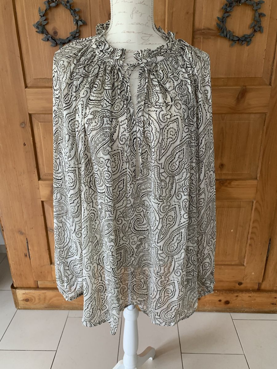 H&M Camicette: H&M Chiffonbluse Paisley Muster Gr. 4XL – Usato da Ellikon an der Thur venduto da Bali1999