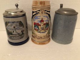 3 Stk.neutrale Bierhumpen