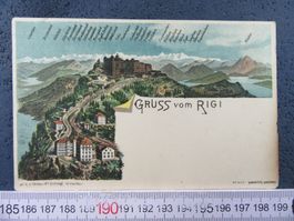 GRUSS VOM RIGI ALPEN-PANORAMA MIT NAMEN ANTIK AK LU