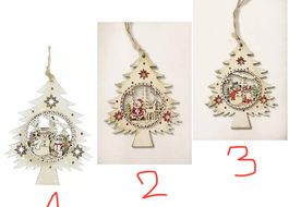 Baumschmuck Tannenbäume mit süssen Weihnachtsfiguren 8cm