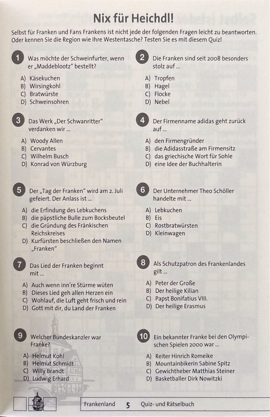 Libri: Quiz- und Rätselbuch Franken – Nuovo (secondo la descrizione) da Sarnen venduto da Livres 3