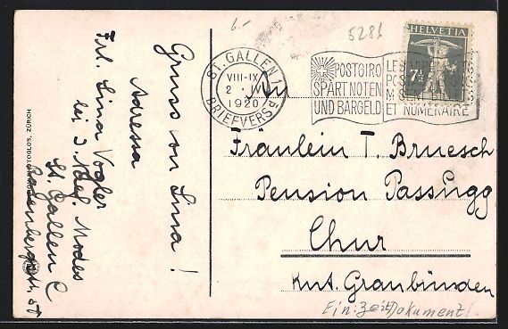 Cartoline postali: St. Gallen, Rosenberg aus der Vogelschau – Usato da Berlin venduto da bartko-reher 1
