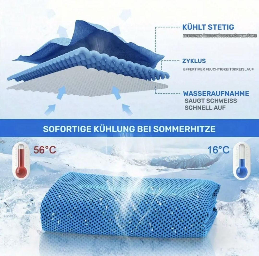 Teli da bagno: Kühltuch Blau neu – Nuovo e nell'imballaggio originale da Meggen venduto da goelfu09 1
