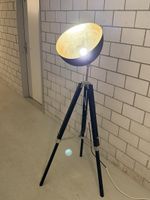 Stehlampe Stativ Design Lampe schwarz-gold E27 neuwertig