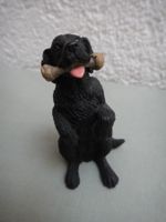 Puppenhauszubehör, Labrador, schwarz mit Knochen
