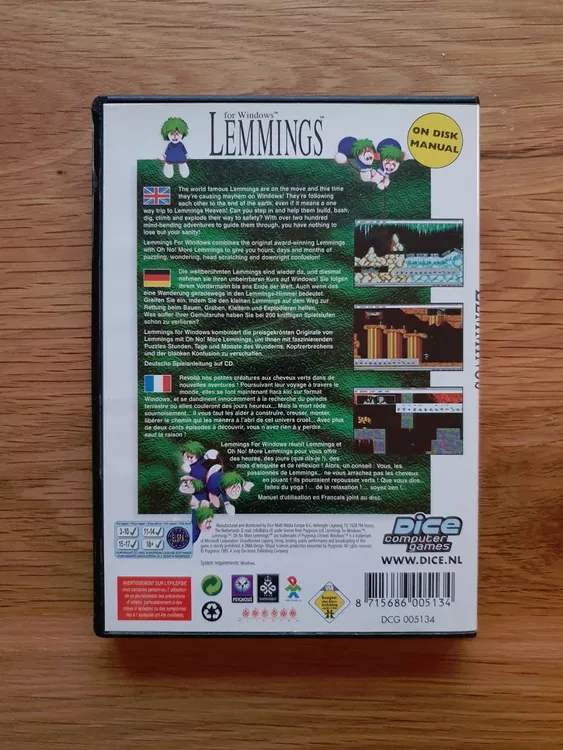Jeu Vidéo Oh No More Lemmings (Psygnosis) - IBM PC / Amstrad / Tandy - Big Box 1991 - Bon état