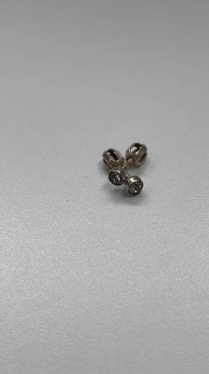 Orecchini pendenti & Orecchini a lobo: Silber Ohrstecker mit Zirkon mit Gewindeverschluss – Usato da Baden venduto da Chrisenft 2