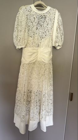 Self-Portait Floral Lace Midi Kleid Creme – Neu mit Etikett