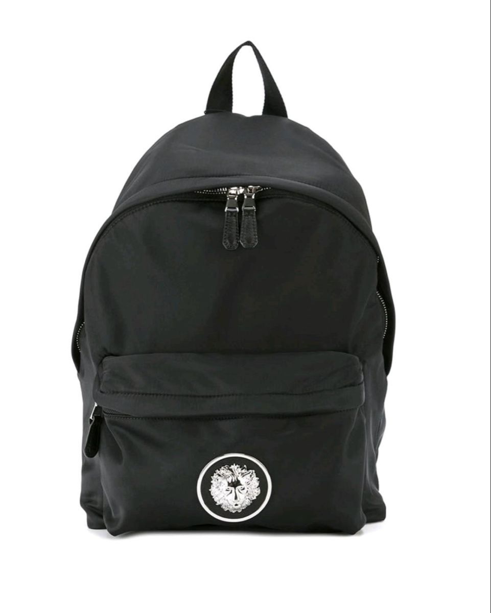 Versace Zaini: Versus Versace Rucksack schwarz silber Logo – Nuovo (secondo la descrizione) da Winterthur venduto da chiaraelisa93
