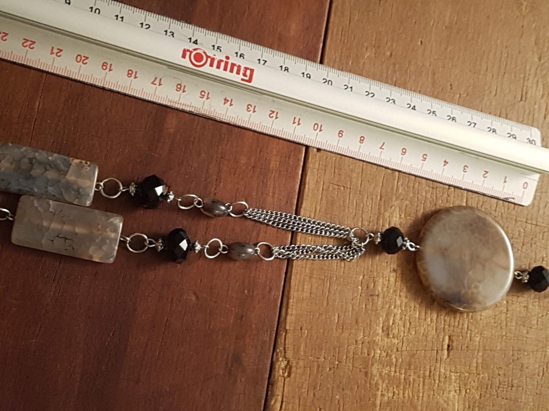 Catenine: Kette achat-artige Steinen + facettierte Glasperlen – Usato da Ettingen venduto da Maranathatalitha 8