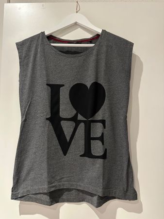 Zero Shirt Grau mit Love Aufdruck, Grösse 36