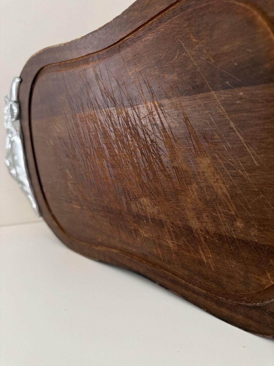 Servierplatten: Vintage Schneidebrett mit Ochsenkopf Chromplatte – Gebraucht aus Gossau SG von sushifactory 8
