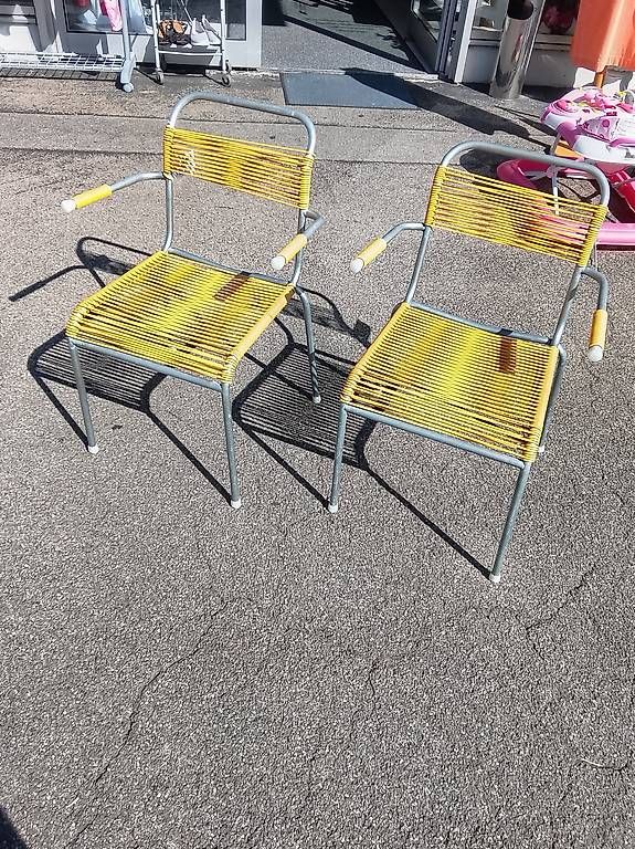 Chaises: Spaghettistuhl in Gelb, vermutl. Schaffner – D'occasion à Neuhausen am Rheinfall par galleria13 2