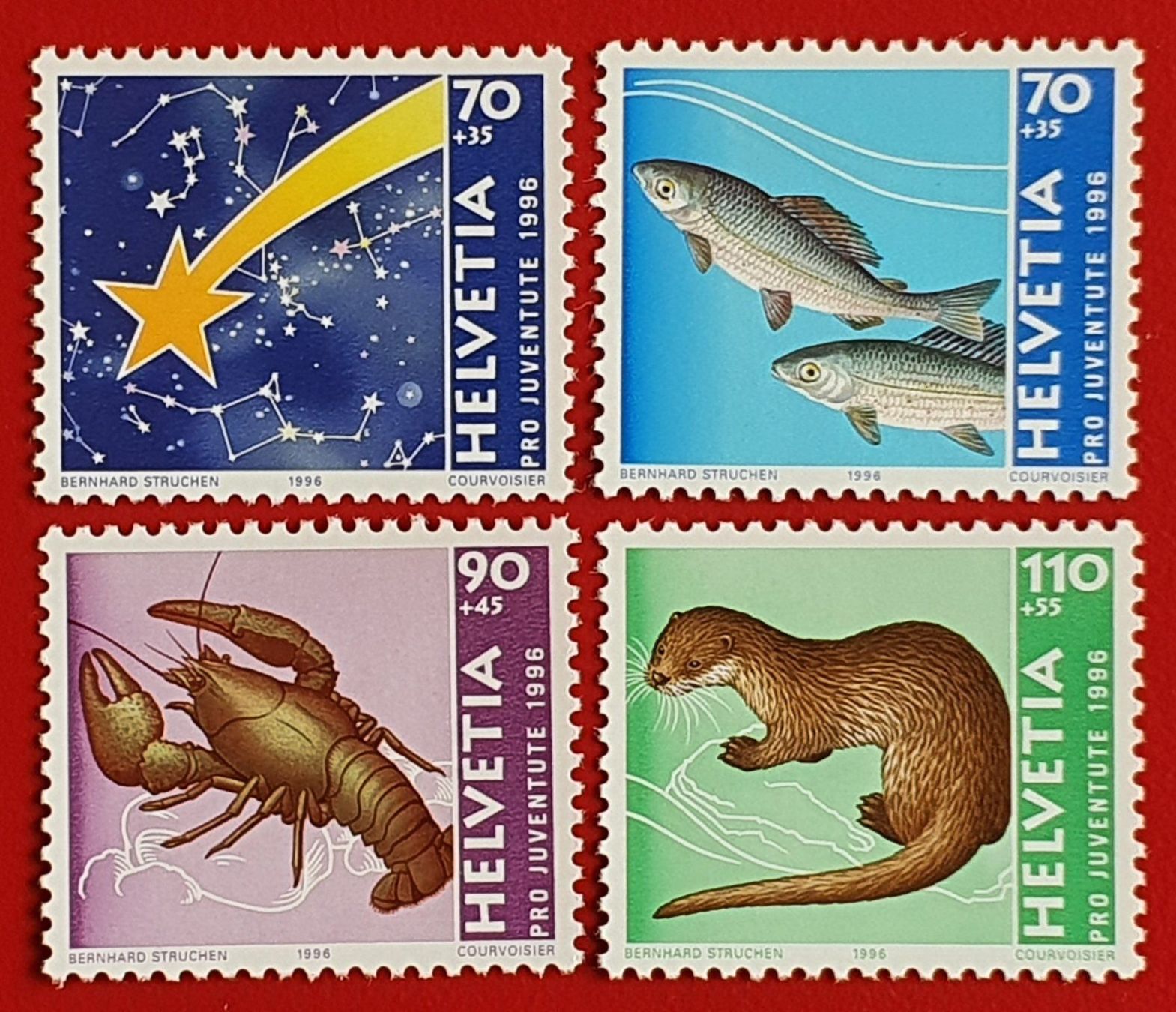 Alle Briefmarken: PRO JUVENTUTE SATZ 340 - 344 1996** POSTFRISCH – Neu (gemäss Beschreibung) aus Düdingen von Quartierstrasse