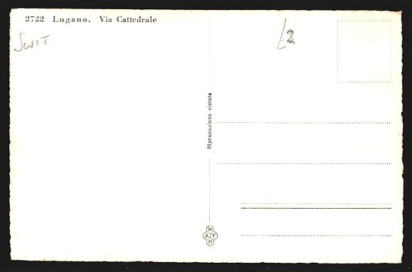 Cartoline postali: AK Lugano, Via Cattedrale – Usato da Berlin venduto da bartko-reher 1