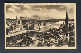 AK Zürich und die Alpen