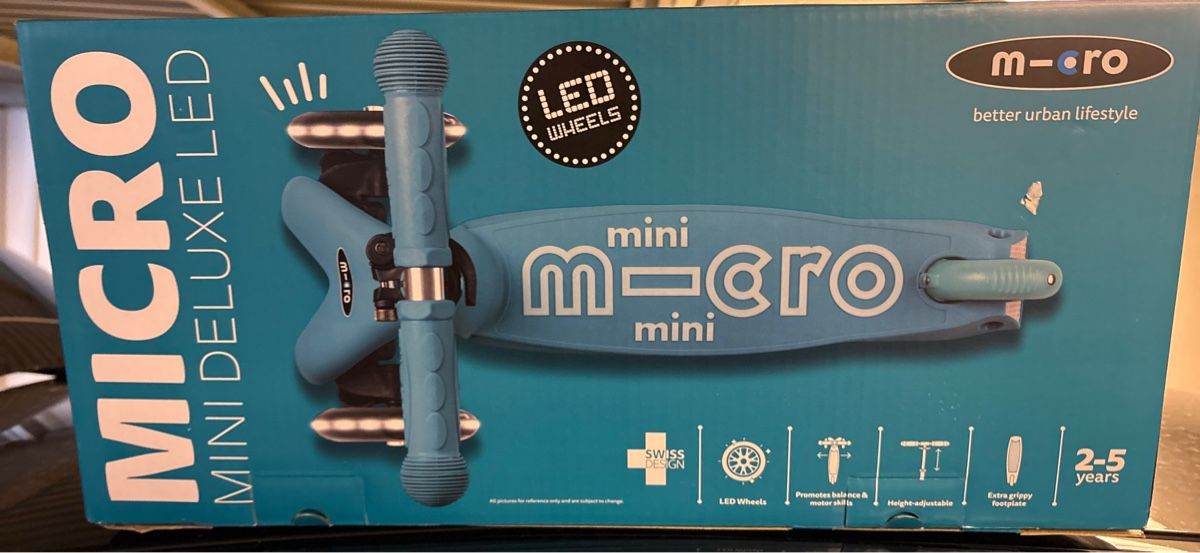 Micro Fahrzeuge für Kinder: Micro Mini Deluxe LED Tretroller türkis 2-5 Jahre – Neu und originalverpackt aus Au SG von ngashi