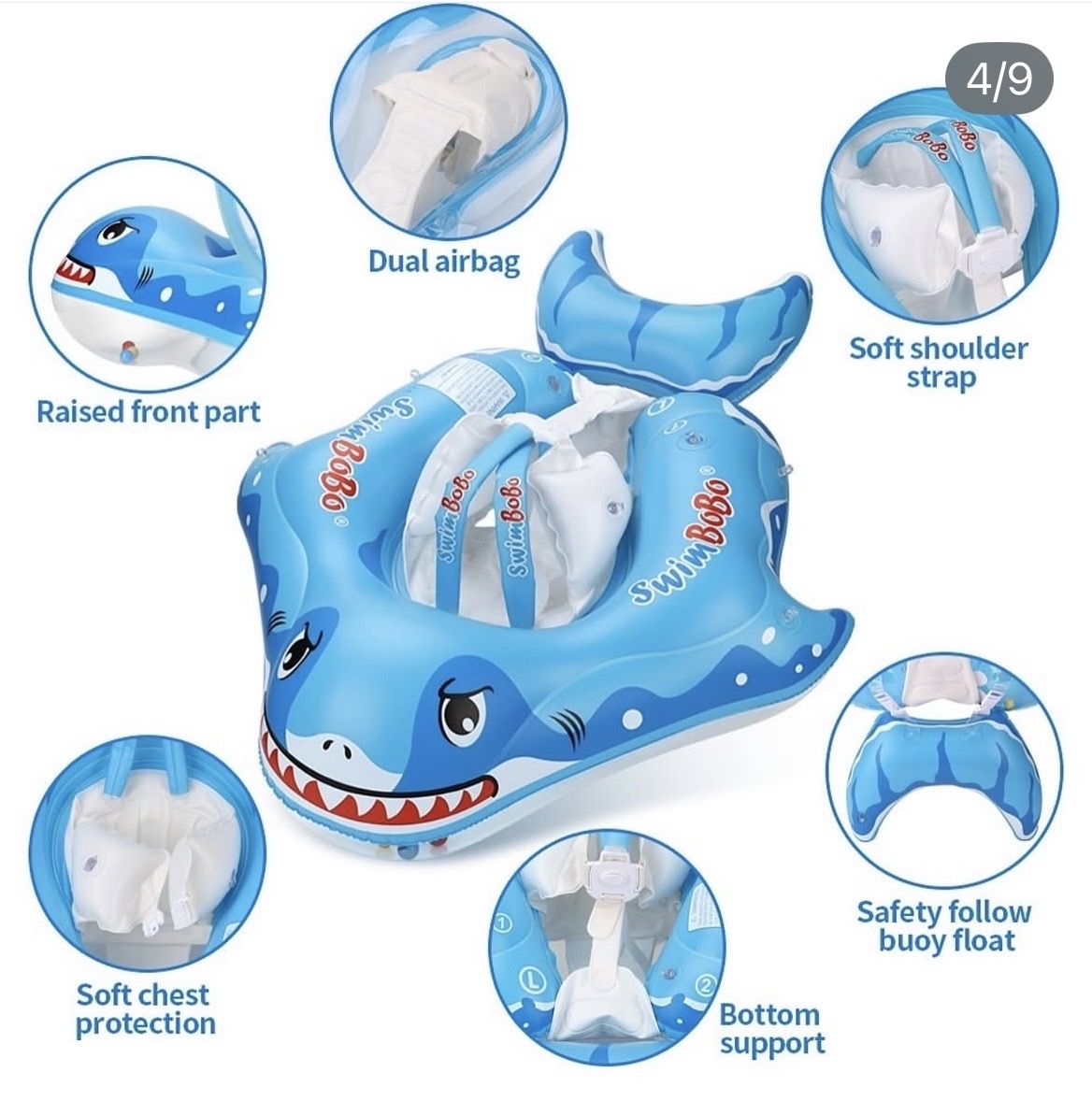 Schwimmringe: Baby Shark Inflatable Pool Float with Canopy – Gebraucht aus Mellingen von JoanOs 4