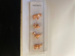 Magnet - animaux en métal doré, lot de 4, déco