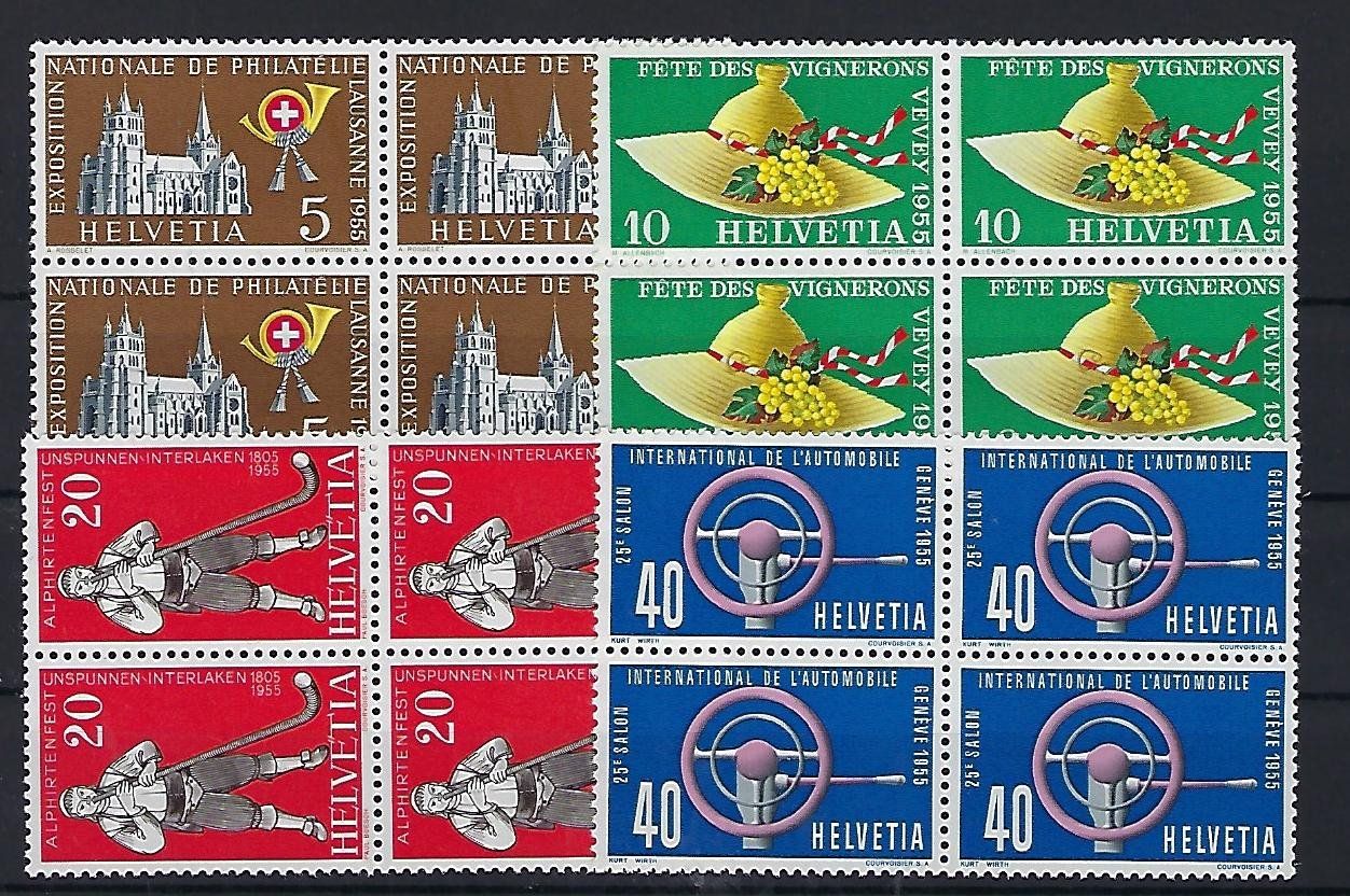 Tutti i francobolli: Werbemarken 1955 Viererblocks postfrisch   14627 – Usato da Lunden venduto da Animus999