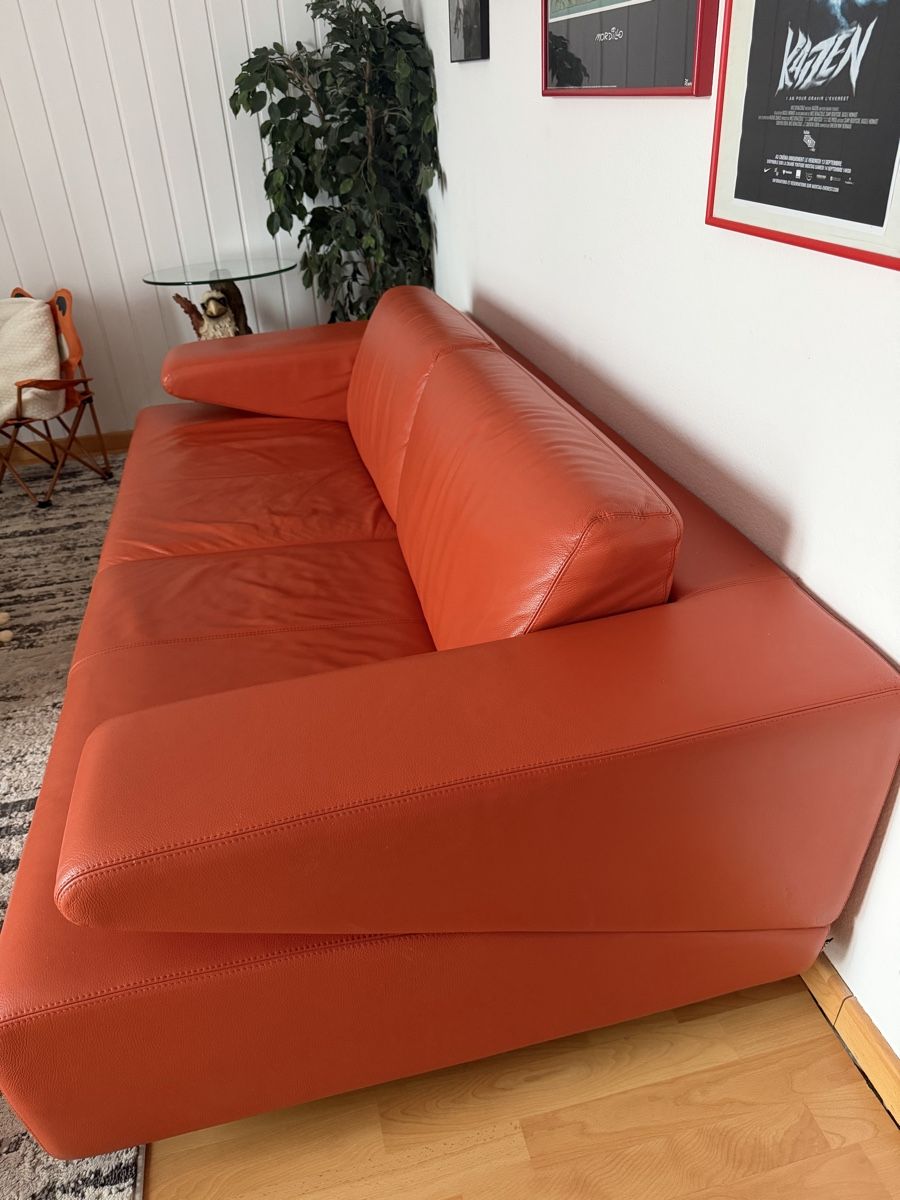 Sofas: Canapé Arketipo cuir orange  – Gebraucht aus Bulle von Lamontagne66 1