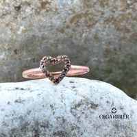 Silberring rosevergoldet mit Diamanten Grösse 50