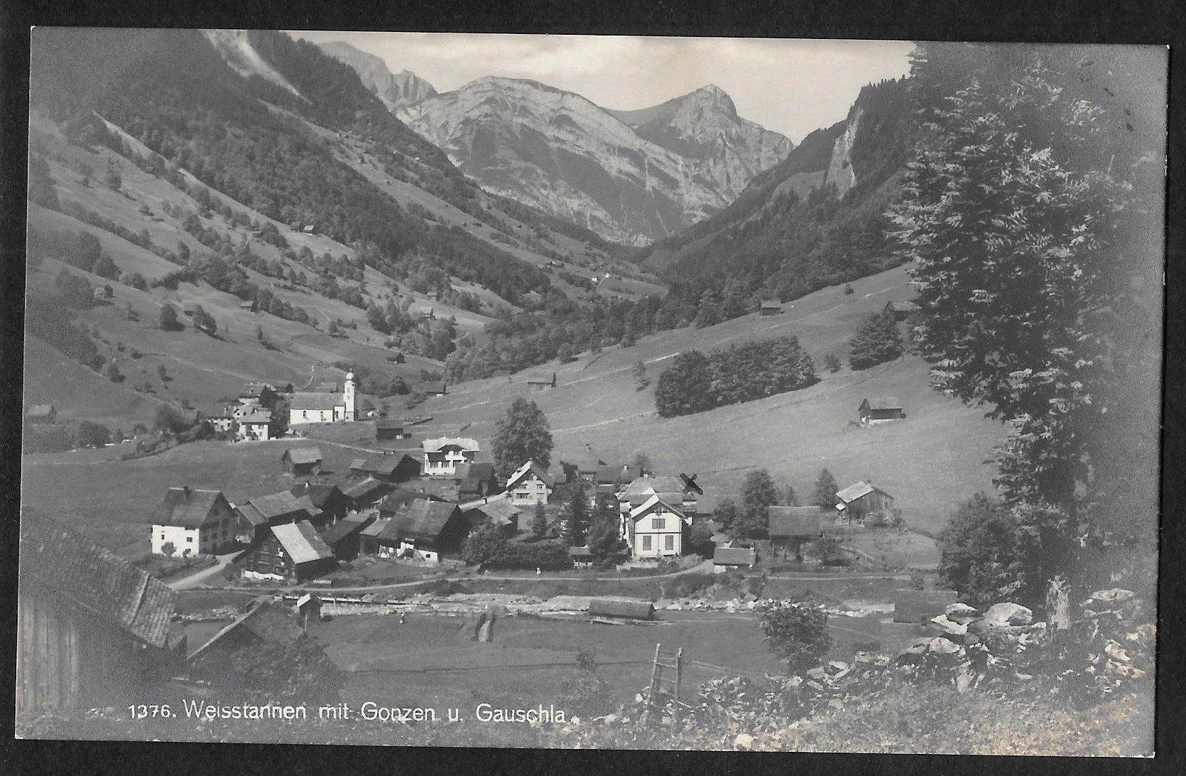 Cartoline postali: Weisstannen mit Gonzen und Gauschla – Usato da Olten venduto da clotaldi